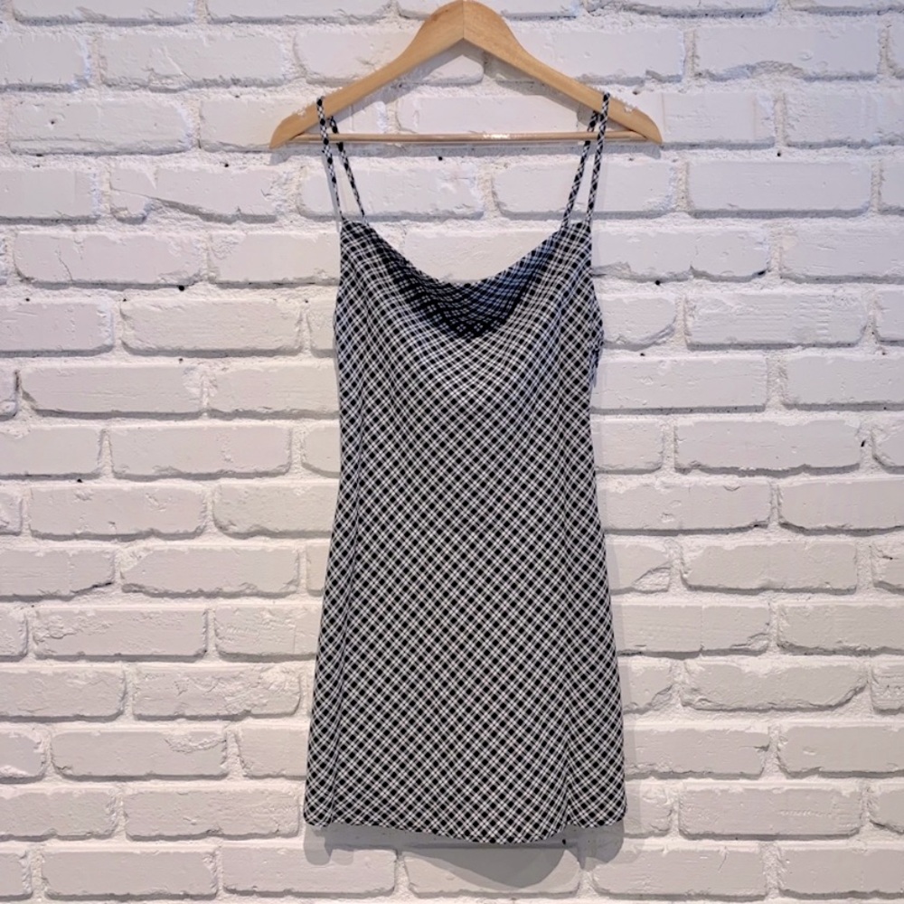 Cotton Candy LA Cowl Neck Plaid Dress